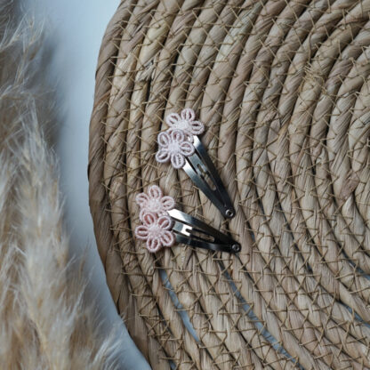 2 haarclips - Bloemen Roze - Afbeelding 2