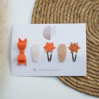 Set Flore - Oranje met bloemen