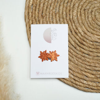 Antislip speldje Bloem - Oranje Glitter