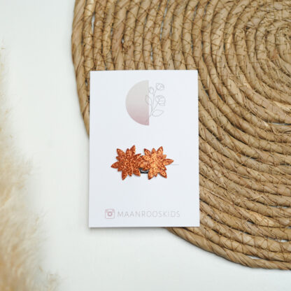 Antislip speldje Bloem - Oranje Glitter