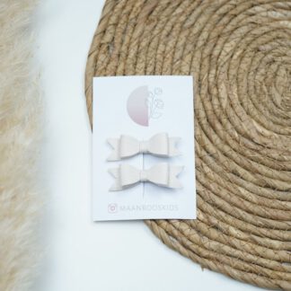Haarclips strik - Wit kant