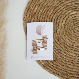 Klikklak Clips - Honinggraat patroon Taupe